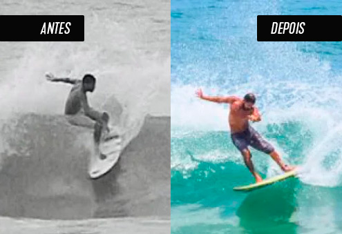 Arnold antes e depois de 2 meses de Power Surf